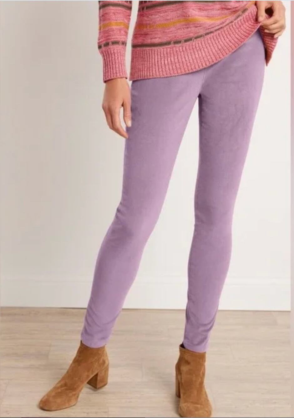SOFT SURROUNDINGS NWT Purple Corduroy Skinny Ankle Pant // XS